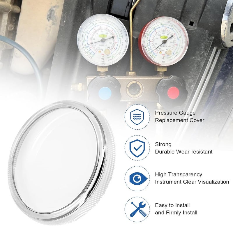 HEBRAR 2-1/2" Pressure Gauge Replacement Cover,1/4 Turn Twist Lock Regulator Replacement Lens, Clarity Replacement Regulator Gauge Cover Compatible with Yellow Jacket Gauge Cover, Most 2-1/2" Gauges 4 Lens - Image 4